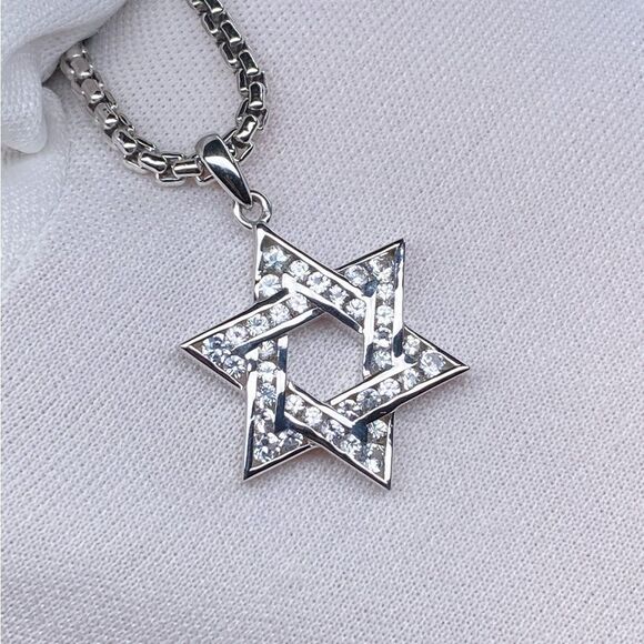 Effy Sterling Silver Diamond Star Of David Pendant Necklace - Picture 10 of 13